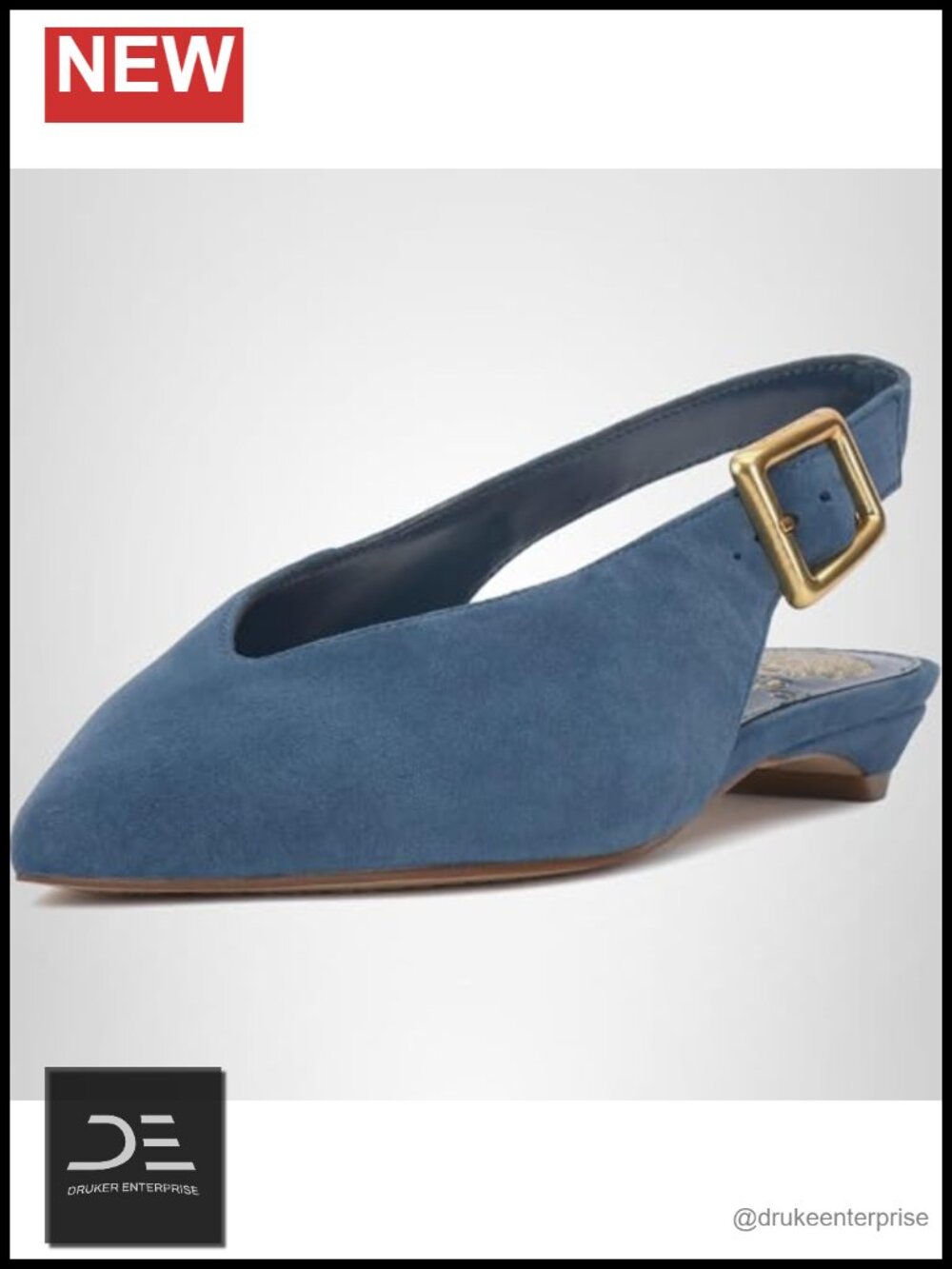 Women's Suede Kitten Heel Pointed Toe Flats - 0.6in Heel